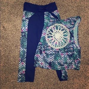 Tropical SoulCycle top and bottom set